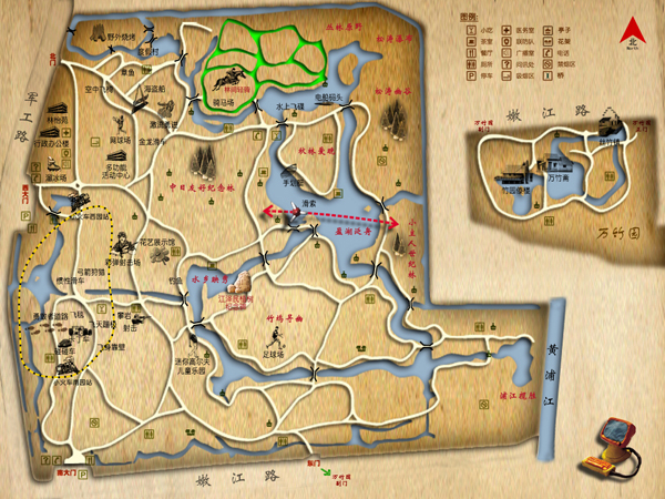 导游地图:上海共青森林公园导游地图