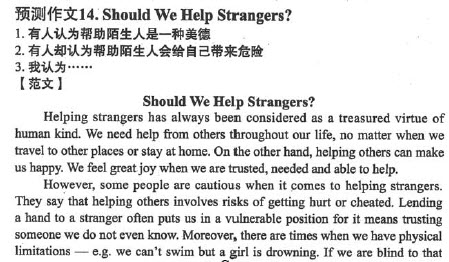 2012年12月英语四级作文预测:帮助陌生人
