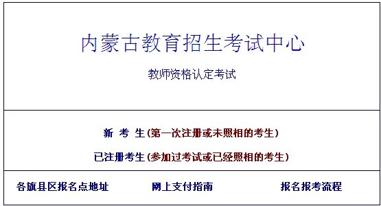 内蒙古2014年教师资格证考试网上报名入口