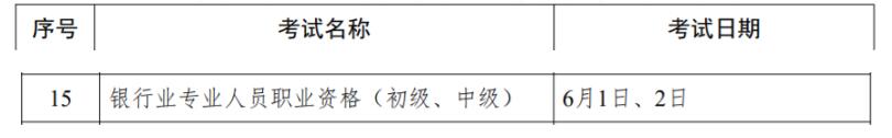青海2024上半年银行从业资格考试时间及科目：6月1日、2日